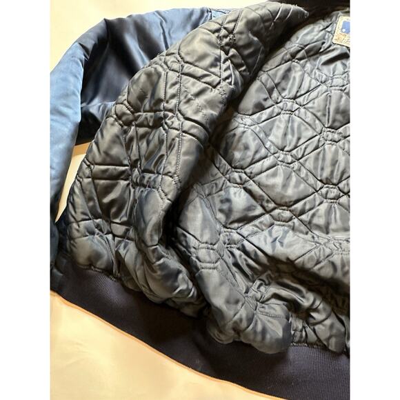 VINTAGE 80s New York Yankees STARTER Satin Jacket XL Button Bomber USA Made - Picture 15 of 16